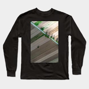 Straight road through ploughed fields Long Sleeve T-Shirt